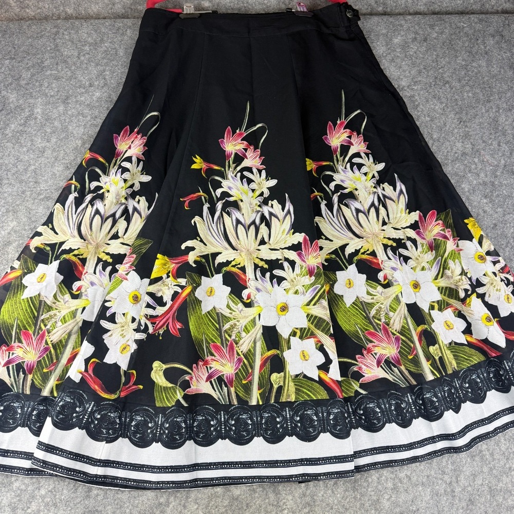 Soft Surroundings Spring Meadow Floral Midi Skirt Size S Work Office Cottagecore